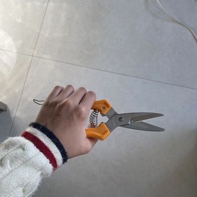 المقص المثالي 200mm المقبض البرتقالي مقص الأجهزة لقطع الأسلاك النسيج الجلد البلاستيكي ((SB101)